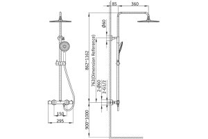 Душевая стойка Vincea Esse черный матовый - 3