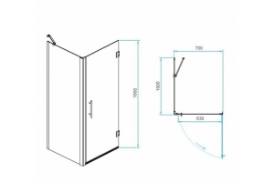Душевой уголок RGW Passage PA-36-1B 70x100 профиль черный стекло прозрачное - 3