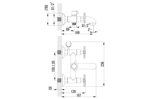 Смеситель для ванны Lemark plus Spirit хром (LM1912C) - 2