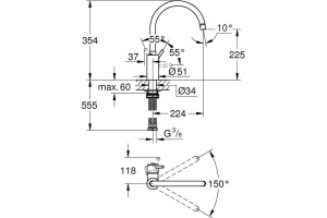 Смеситель Grohe Concetto New 32661003 для кухонной мойки - 3