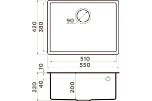 Мойка кухонная Omoikiri Tedori 54-U платина - 3