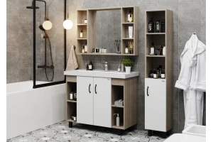 Комплект мебели Onika Тимбер 100 белый матовый - светлое дерево - 3