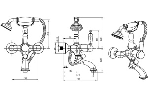 Смеситель Boheme Imperiale Presente 323 для ванны с душем - 2