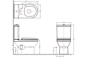 Чаша для унитаза-компакта Bravat New Moon CX01014UW-P с микролифтом - 2