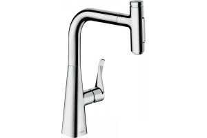 Кухонный смеситель Hansgrohe Metris Select M71 однорычажный, 240, с вытяжным душем, 2jet, хром 73822000