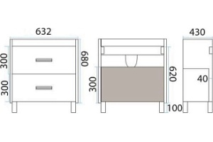 Тумба под раковину Misty Джулия Qvatro 65 черная глянцевая - 2