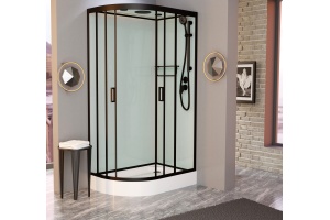 Душевая кабина Frank F412R Black правосторонняя