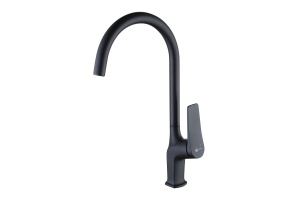Смеситель Lemark Bronx LM3705BL для кухни, с высоким поворотным изливом, черный