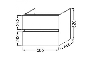 EB2381-J5 Tolbiac Тумба под раковину 60см, 2 ящика, цвет белый лак - 2