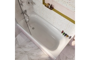 Акриловая ванна DIWO Кострома 170x70 прямоугольная, белая, российская, пристенная, с ножками - 2