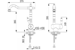 Смеситель для кухонной мойки Timo Morea (2406F champagne) - 2