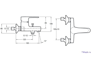 Смеситель Jacob Delafon July E16033-4-CP для ванны с душем - 2