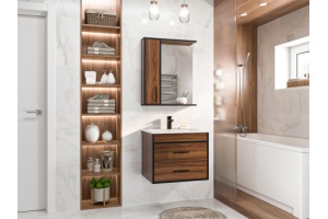 Тумба под раковину Misty Кедр 60 темное дерево - 3