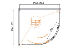 Душевой уголок Cezares Molveno 110х100 (MOLVENO-RH-1-110/100-C-Cr-IV) - 2