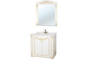 Зеркало Bellezza Луиза 80 бежевое патина золото - 2