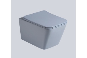 Подвесной унитаз Vincea Q-Line голубой матовый с сиденьем микролифт