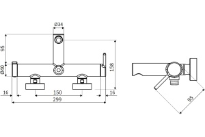 Смеситель для ванны с душем Excellent Pi черный матовый - 3
