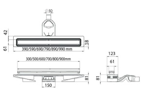 Душевой лоток Berges B1 Keramik 60 бронза - 2