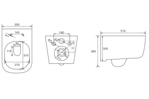 Унитаз подвесной Esbano Garant с сиденьем микролифт, черный матовый (ESUPGARABM) - 3