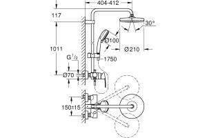 Душевая стойка Grohe Tempesta Cosmopolitan 26224001 - 3