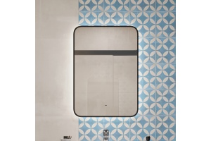 Зеркало DIWO Кострома 50 черное, с подсветкой, прямоугольное, настенное