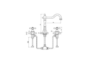 MK532.5Z MORAVA RETRO - смеситель для умывальника, CLICK-CLACK, ЦВЕТ ЗОЛОТО - 2