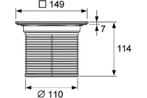 Декоративная решетка quadratum 150 х 150 м с монтажым элементом, сталь - 2