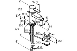 Смеситель для биде Kludi  хром (385300575) - 2