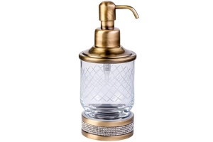 Дозатор для жидкого мыла настольный Boheme Royal Cristal бронза с кристаллами Preciosa