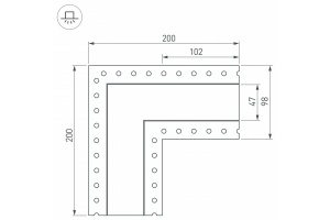 Коннектор L-образный Arlight SL-Linia45-Fantom 030106 - 2