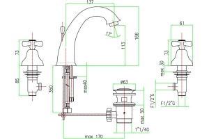 Смеситель для раковины Fiore  бронза (26ZZ0628) - 2