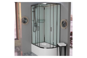 Душевая кабина Frank Brilliant 120х80 левая хром стекло прозрачное - 2