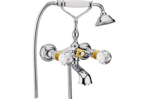 Смеситель Webert Karenina KA720201017  хром-золото для ванны с душем