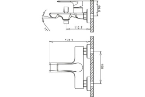 Смеситель BelBagno Bocco BOC VASM CRM для ванны - 2