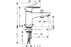 Смеситель Hansgrohe Vernis Blend 71444000 на борт ванны, хром - 2