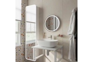 Мебель для ванной DIWO Элиста 60 белый мрамор, с раковиной Moduo 50 Square - 2