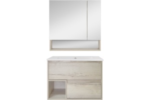 Зеркало-шкаф Misty Дунай 75 дуб белый - 2