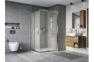 Душевой уголок STWORKI Карлстад DE019RC90110200 110x90 см профиль хром глянец, стекло матовое - 2