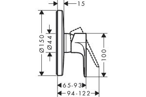 Смеситель для душа Hansgrohe Rebris S хром - 2