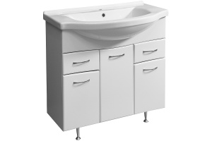 Тумба под раковину Stella Polar Волна Байкал 75 белый