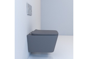 Унитаз подвесной Esbano Gartez серый матовый с сиденьем микролифт - 2