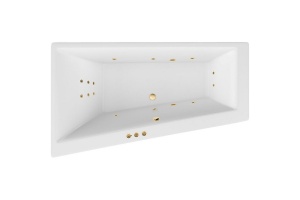 Акриловая ванна Excellent Sfera Slim 170х100 левая белая золото с гидромассажем