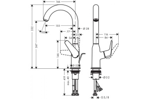 Смеситель для раковины Hansgrohe Novus хром (71126000) - 2