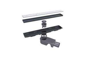 Душевой трап RGW SDR-22B-40 прямой 400 черный Ø 50 мм без ножек, с решеткой - 2