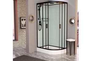 Душевая кабина Frank F412L Black левосторонняя