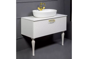 Тумба под раковину Armadi Art Vallessi Avangarde Linea 100 белый - золото - 2