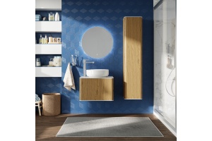 Мебель для ванной STWORKI Ноттвиль 60 дуб верона, с отверстием под смеситель, подвесная (комплект, гарнитур)