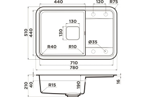 Мойка кухонная Omoikiri Tasogare 78 темный шоколад - 3