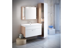 Тумба для комплекта IDDIS Mirro 80 подвесная, белая, дерево - 2