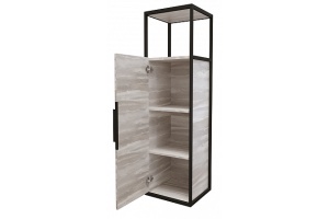 Шкаф пенал для ванной Grossman ЛОФТ шанико/металл черный (304002) - 2